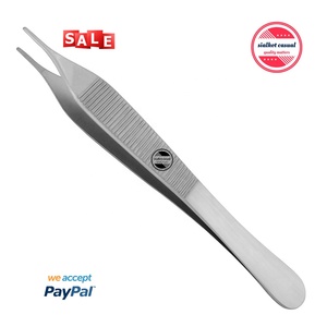 Pinces chirurgicales TC Adson pour pansements, pinces à tissus à pointes dentelées, longueur 4,75 pouces, acier inoxydable, instruments chirurgicaux - Product Image 4