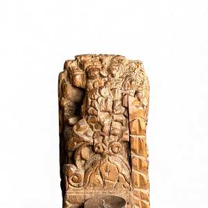 Corbeille murale en bois massif vintage indien, sculptée à la main, durable, décoration murale architecturale, style rustique antique, intérieur de maison, assortiment 1 - Product Image 3