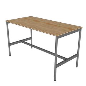 OMA II HBOM220 System Industrial-Style Standing Conference <b>Table</b> 180x90x105cm Rubber Wood & Iron Legs Oval MDF <b>Office</b> Furniture - Product Image 3