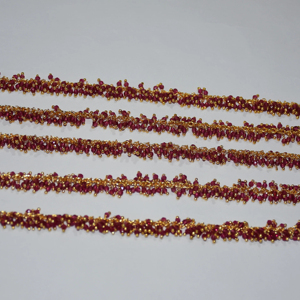 Fil plaqué or de qualité supérieure enveloppé de grenat rouge perles de quartz Hydro chaîne de chapelet, chaîne de perles de chapelet épais pour la recherche de bijoux - Product Image 3