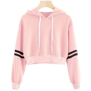 Crop top à capuche au meilleur design, prix bas, crop top à capuche pour femmes, léger, crop top à capuche pour femmes - Product Image 2