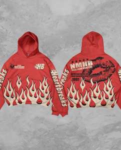 เสื้อมีฮู้ดผ้าคอตตอนสไตล์ฝรั่งเศสสำหรับผู้ชายเสื้อแนวสตรีทแวร์ผ้าคอตตอน100% กันแดดสำหรับ3D ปักลาย - Product Image 6