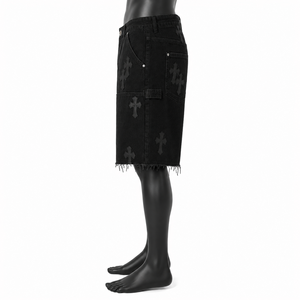 Shorts de Mezclilla Baggy de Alta Calidad para Hombre, Shorts de Mezclilla Oscuros con Bolsillos para Hombre - Product Image 3