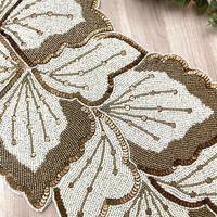 Chemin de table à motif floral multicolore, meilleur décor de maison, sous-verre, tapis, décor de table brodé de perles pour les mariages