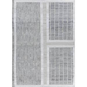 พรมโพลีเอสเตอร์แบบถักลายเรียบสองด้าน รุ่น ADPL-1104 สีเทาและดำลายทางทันสมัย เหมาะสำหรับบ้าน สำนักงาน ชายหาด และการเดินทาง - Product Image 1