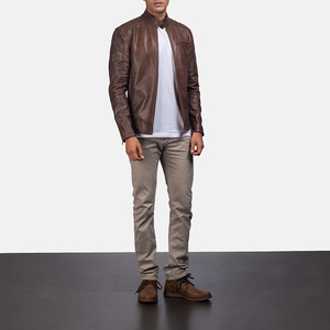 <b>Top</b> Selling Men's <b>High</b> Street Winter <b>Leather</b> Jacket-Windproof Breathable Custom Colors Available - Product Image 6