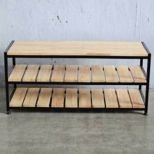 KG68059 Modern 3-Tier <b>Shoe</b> Rack Iron Frame with Detachable Rubber Wood Fabric <b>Shoe</b> Organizer for Living Room Clothing <b>Storage</b> - Product Image 3