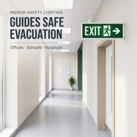 Lumière de secours LED AC85-265V 3W avec signalisation rétroéclairée, batterie Li-ion 500mAh, autonomie 3H, flèche directionnelle pour écoles et hôpitaux