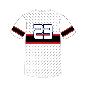 เสื้อเบสบอลแบบสั่งทำพิเศษ ปักชื่อและหมายเลข ติดกระดุมเต็มตัว พิมพ์ลายแบบซับลิเมชั่น ผลิตจากผ้าตาข่ายโพลีเอสเตอร์ 100%  จำนวนสั่งขั้นต่ำน้อย - Product Image 3