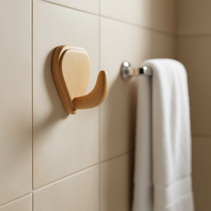 วีแอล ตะขอแขวนเสื้อคลุมลายไม้ DELTA ดีไซน์ไม้สุดหรูสำหรับห้องน้ำหรือห้องนอน - Product Image 3