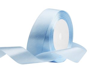 Light Blue Satin <b>Ribbon</b> 1-1/2 Inch Wide Solid Color Woven Gift Packaging Single Face <b>Ribbons</b> - Product Image 1