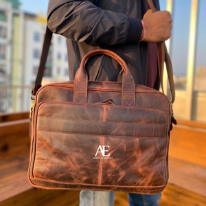 Leather Business <b>Bag</b> 16 Inch Large Men Genuine Leather Briefcase for 14 Inch <b>Laptop</b> Crazy Horse Leather Satchel <b>Bag</b> - Product Image 4