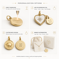 Ciondoli in ottone con logo personalizzato, placcati oro, con cuori rosa CZ e fiocchi a forma di gatto, per la creazione di gioielli fai da te