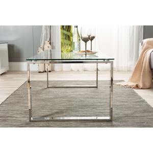 Mesa de Centro Moderna y Ecológica con Marco de Metal y Tapa de Vidrio Perspex para Sala de Estar, Oficina en Casa o Comedor - Product Image 1