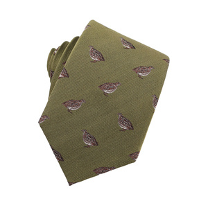 Cravatta di Lusso da Uomo con Motivo Animale Partridge, Motivo Quaglia, Personalizzata, in Seta a 7 Pieghe - Product Image 2