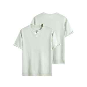 T-shirt d'été personnalisé tricoté à manches courtes et col en V avec gilet de couleur unie - Product Image 6