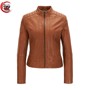 Veste en cuir à manches longues de haute qualité pour femmes conception personnalisée coton respirant remplissage vêtements de rue en plein air en gros brut - Product Image 1