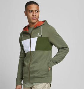 Nouveau sweat à capuche décontracté à fermeture éclair complète pour hommes 100% coton polaire matériel Logo personnalisé pull à capuche uni surdimensionné pour hommes - Product Image 5