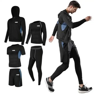 <b>Mens</b> Fitness Wear <b>Men's</b> Jogging Thermo <b>Underwear</b> Training Tight Compression Sportswear Wholesale Custom Gym Training Sets - Product Image 3