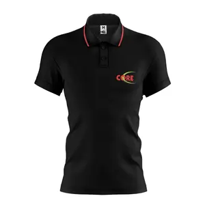 Polo de alta calidad con logotipo personalizado, Camiseta con cuello y botones de punto 100% de algodón - Product Image 1