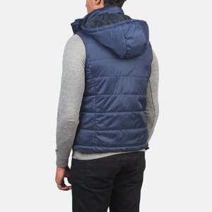 Winter Windproof <b>Quilted</b> Bubble Vest-Casual Outdoor Wear Blue Lightweight Knitted Custom Logo - Product Image 5