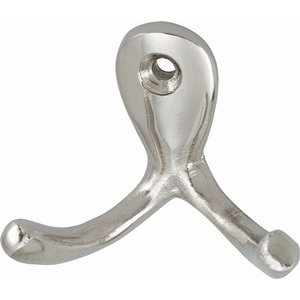 Hermeta 560 Polished Aluminum Towel <b>Hook</b> 2-<b>Hook</b> Design with 37 mm Height and 28.5 mm Projection - Product Image 1