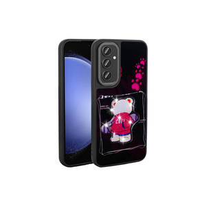 JoieCreatif Edition Premium Glowing Embossed Iconic Figure Silicone Case for Samsung for Galaxy A24 Black Mobile Phone Case - Product Image 1