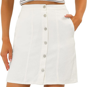 Jupe en jean décontractée pour femmes, style simple, coupe confortable, vente en gros de jupes en jean pour femmes - Product Image 1