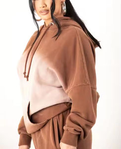 Sudadera con Capucha de Manga Larga de Lona Lavada al Ácido, Transpirable y Ecológica de Alta Calidad Personalizada OEM para Mujer con Insignia Frontal - Product Image 6