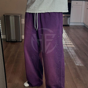 Plain Color Soft Fabric Relaxed Fit <b>Elastic</b> Waist Casual <b>Trousers</b> Look Easy Matching Daily Fashion <b>Men</b> Flared Sweat Pant - Product Image 2