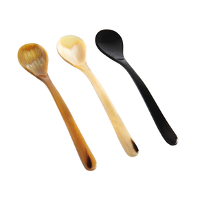 Cuchara de cuerno de búfalo/buey natural ecológica de tamaño personalizado, cubiertos indios de cocina y café hechos a mano para obsequios - Product Image 1