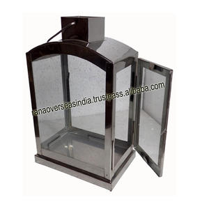 Linternas de velas de acero inoxidable superventas con vidrio transparente para centros de mesa de restaurante a precio asequible - Product Image 4