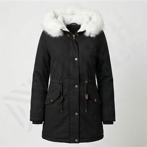 Veste parka d'hiver à capuche doublée en polaire pour homme, manteau long épais, vêtement d'extérieur formel, chaud, doux, avec poches, isolation thermique, haute qualité - Product Image 1
