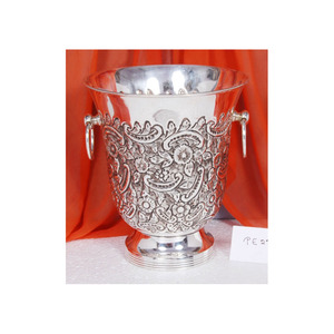 2025 bière vin Champagne seau à glace fabriqué à la main nouvelle arrivée Premium Look argent plaqué à la main refroidisseur de vin Barware - Product Image 4