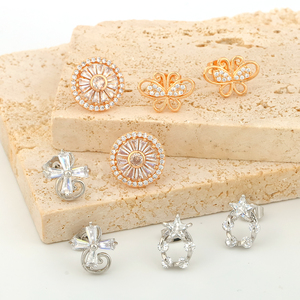 NYH Wholesale Fashion Korean Style <strong>CZ</strong> Jewelry Tiny Minimalist Zircon Stud Earring for Women Wedding Gift - Product Image 2