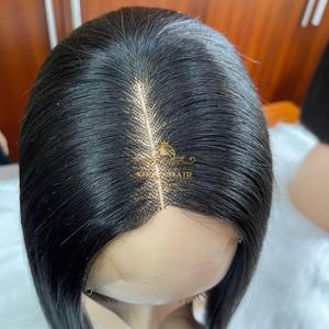 GRANDE VENTE 50% os droit bob perruque couleur noire naturelle 10 pouces vietnamien extension de cheveux humains génie trame - Product Image 4