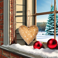 Ornement de Noël en bois en forme de cœur, personnalisable, fait main, suspendu, de haute qualité, écologique et durable, pour support d'arbre de Noël