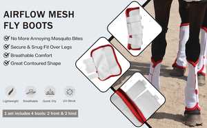 Juego de 4 botas de mosca para caballos, botas de medicina para caballos de alta calidad, botas deportivas, paños japoneses Ok, protección para caballos, botas para tendones de caballos - Product Image 3