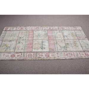 Vintage Turkish Rug 3,3x6,<b>9</b> ft, Red Ikat Wool Rug - Product Image 3