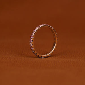 Luxueux 14KT plaqué or rose coupe ronde laboratoire cultivé diamant pleine éternité alliance classique luxe cadeau de mariage pour les femmes - Product Image 5