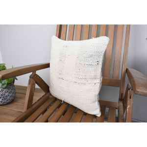 Luxe 16x16 Beige Kilim Patchwork Laine Oreiller Tissé Vintage Moelleux Portable pour Literie Plancher Conception Rustique pour Noël - Product Image 3