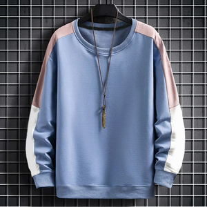 เสื้อสเวตเตอร์ผ้าฝ้าย100% สำหรับผู้ชายเสื้อคอกลมสีพื้นมีลวดลายตามสั่งสำหรับฤดูหนาวสินค้าใหม่ - Product Image 6