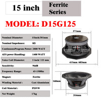D15G125 15 "haut-parleur professionnel Offre Spéciale caisson de basses Chine Club haut-parleur fabricant 5 pouces voix 125mm haut-parleur pilote de woofer