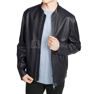 Outdoor Use <b>Leather</b> <b>Jacket</b> Stand Collar <b>Men</b> <b>Leather</b> <b>Jacket</b> Wholesale Plus Size <b>Leather</b> <b>Jacket</b> - Product Image 2