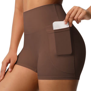 Pantalones cortos de Yoga sin costuras para entrenamiento de cintura alta con Control de barriga para mujer - Product Image 1