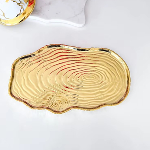 Bandeja de Ramadán decorativa de Metal ligero adecuada para servir aperitivos y bebidas durante las reuniones de Ramadán en casa - Product Image 1