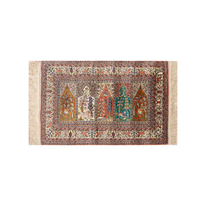 Gulmarg Large Area Hand Knotted <b>Silk</b> Rug <b>Red</b> Orange Floral Pattern 9x12 Rectangle Abstract Style Tabriz Model-Pae-4905 for Home - Product Image 1