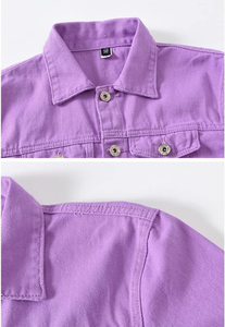 แจ็คเก็ตยีนส์ลำลองผู้ชายคุณภาพสูง ผ้าฝ้าย 100% สีพื้น ปกพับ กระเป๋าเคลือบผ้าทอเบา สำหรับฤดูหนาว - Product Image 3