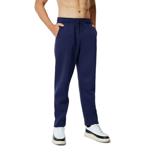 Pantalon de survêtement à fond ouvert en molleton pour homme avec poches, coupe décontractée, évacuation de l'humidité, pantalon respirant à cordon de serrage pour homme - Product Image 2