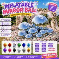 Boule miroir géante personnalisée, sphère gonflable en PVC réfléchissante, ballon brillant gonflable pour la décoration de fêtes de Noël, de mariages et d'événements